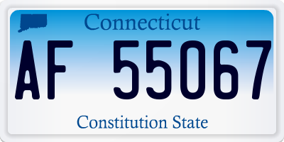 CT license plate AF55067