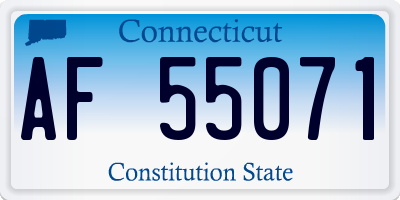 CT license plate AF55071