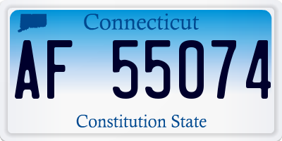 CT license plate AF55074
