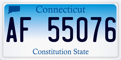 CT license plate AF55076