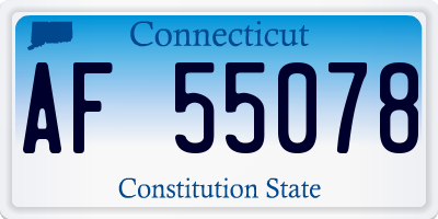 CT license plate AF55078