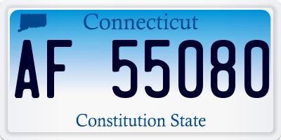 CT license plate AF55080
