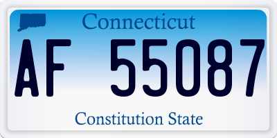 CT license plate AF55087