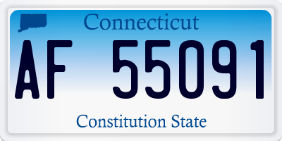 CT license plate AF55091