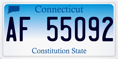 CT license plate AF55092