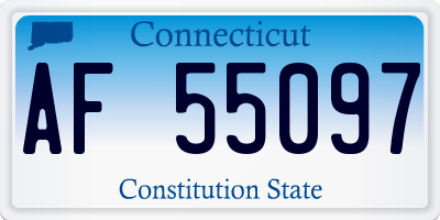 CT license plate AF55097