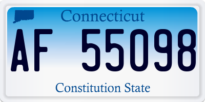 CT license plate AF55098