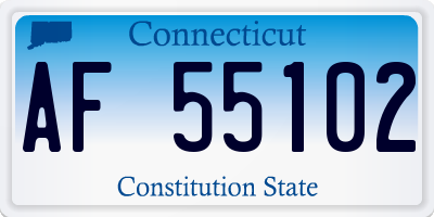 CT license plate AF55102