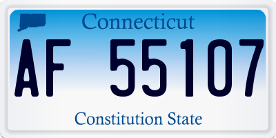 CT license plate AF55107