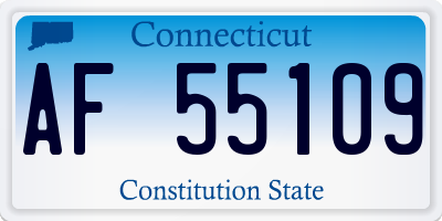 CT license plate AF55109