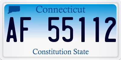 CT license plate AF55112
