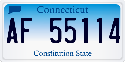 CT license plate AF55114