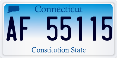 CT license plate AF55115