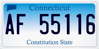 CT license plate AF55116