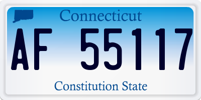 CT license plate AF55117
