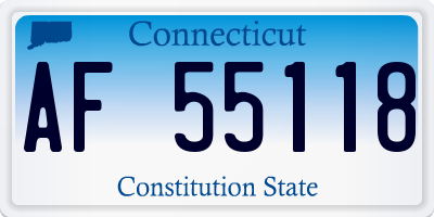 CT license plate AF55118