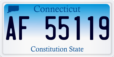 CT license plate AF55119