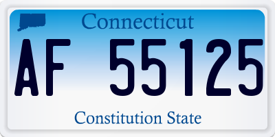 CT license plate AF55125