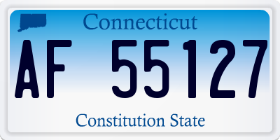 CT license plate AF55127