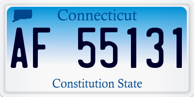 CT license plate AF55131