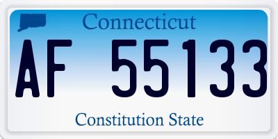 CT license plate AF55133