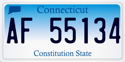 CT license plate AF55134