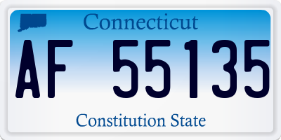CT license plate AF55135