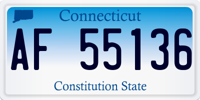 CT license plate AF55136