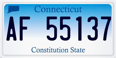 CT license plate AF55137