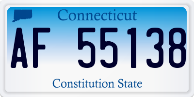 CT license plate AF55138