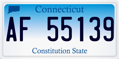 CT license plate AF55139