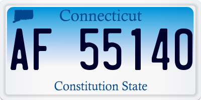 CT license plate AF55140