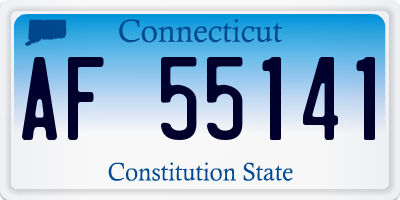 CT license plate AF55141