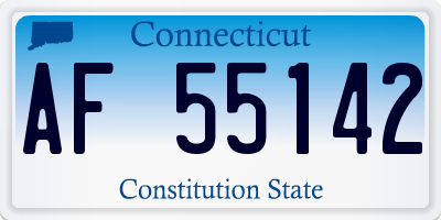 CT license plate AF55142