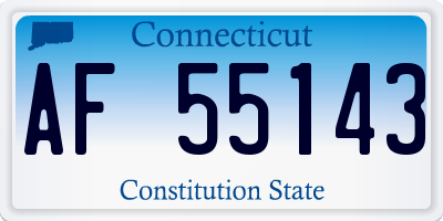 CT license plate AF55143