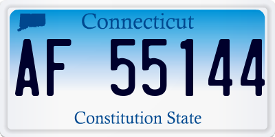 CT license plate AF55144