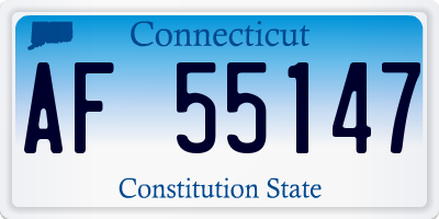 CT license plate AF55147