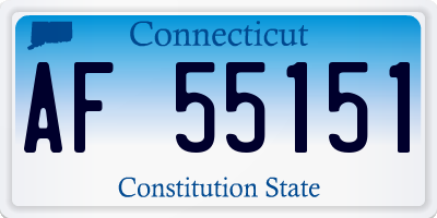 CT license plate AF55151