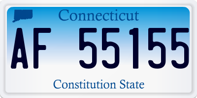 CT license plate AF55155