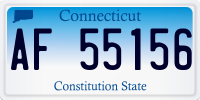 CT license plate AF55156
