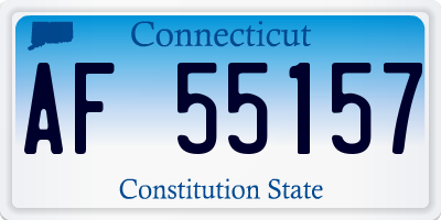 CT license plate AF55157