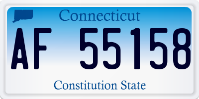CT license plate AF55158