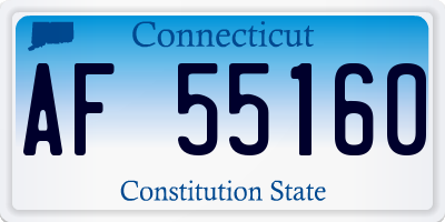 CT license plate AF55160