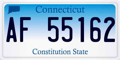 CT license plate AF55162