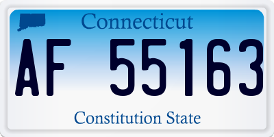 CT license plate AF55163