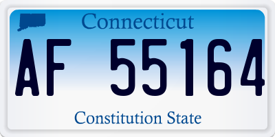 CT license plate AF55164