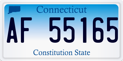 CT license plate AF55165