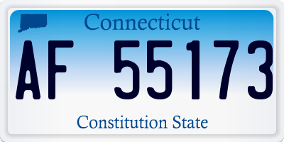 CT license plate AF55173