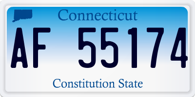 CT license plate AF55174