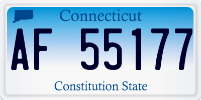 CT license plate AF55177